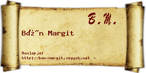 Bán Margit névjegykártya